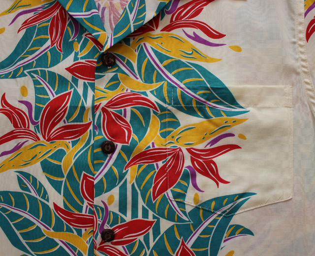 カラカウア　アロハシャツ　ヘリコニア