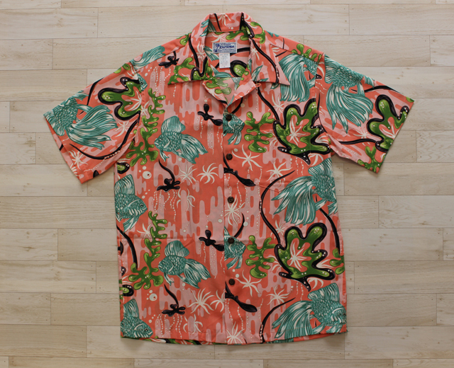 カラカウア　アロハシャツ　金魚