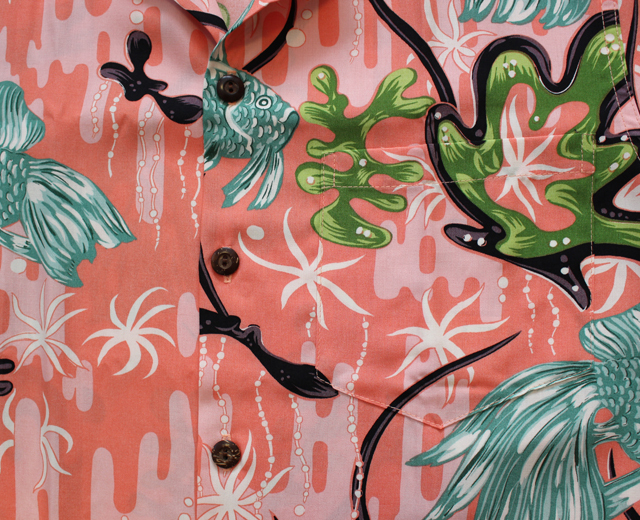 カラカウア　アロハシャツ　金魚