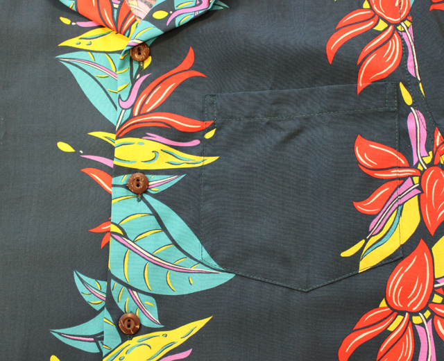 カラカウア　アロハシャツ　ヘリコニア