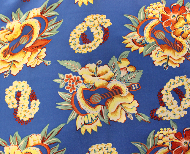 AVANTI アヴァンティ アロハシャツ ウクレレレイ 青 シルク 通販専門店