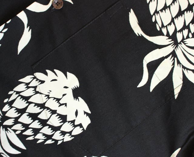 RJC/ロバート・J・クランシー アロハシャツ ハワイ製 パイナップル 黒