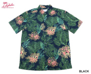 ハワイ製 KAHALA カハラ アロハシャツ 半袖 ダークグリーン Sサイズ KAHALA カハラ アロハシャツ Garden Pareo Pullover