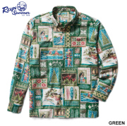 ReynSpooner レインスプーナー 長袖アロハシャツ クリスマス
