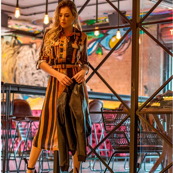 ebure ブラウン シャツワンピース 長袖 レースレディース Lace Ladies ゆったりロング長袖Tシャツ