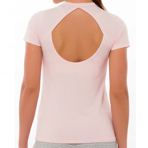 Tシャツ トップス レディース インポート ヨガ バックデザイン ピンク