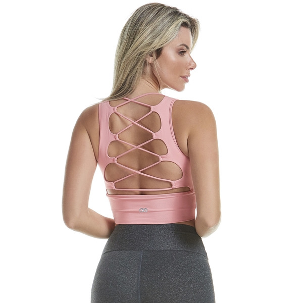 FEELCYCLE★フロントzip バッククロスメッシュブラトップ★ピンク FEELCYCLEフロントzip バッククロスメッシュブラトップピンク
