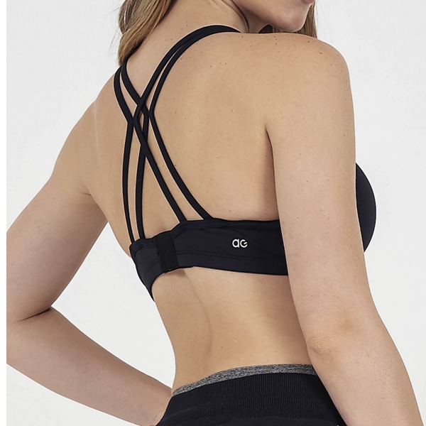 JAZZERCISE スポーツブラ 黒/ピンク スポーツブラ フィットネス トレーニング ブラジャー ノン