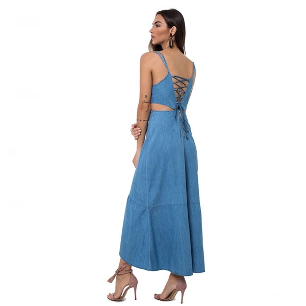 デニムワンピースロング「