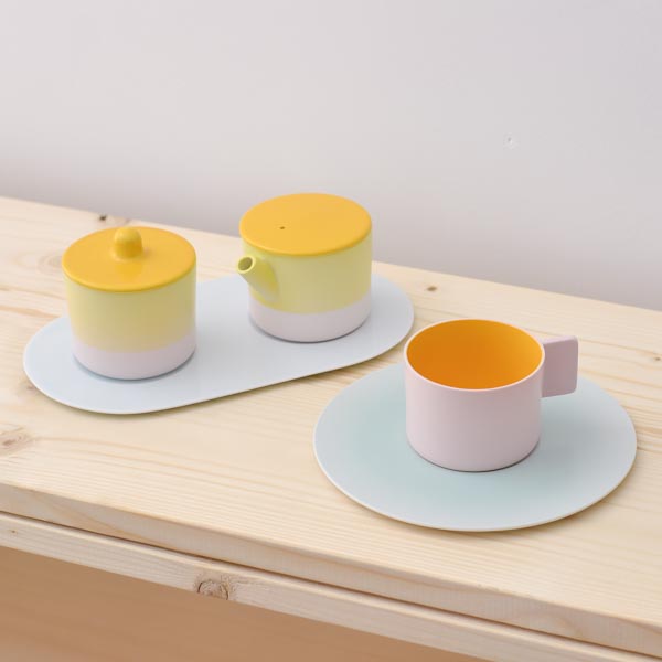【送料無料】S＆B Coffee Sugar Milk Pink-Yellow set≪在庫確認後、10~14営業日程で出荷≫ ( 1616 ／ arita japan 母の日 プレゼント 初任給 ガラス クリーマー シュガーポット 醤油 おすすめ 有田焼 )