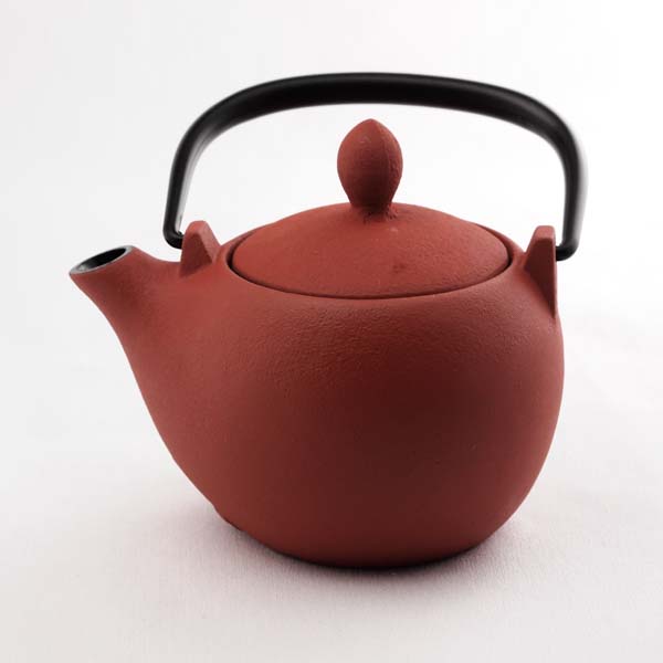 急須 マロン 赤茶艶消 300ml≪売り切れました≫ ( 岩鋳 取っ手付き 茶こし付き 茶器 カラーポット ティーポット 南部鉄器 )
