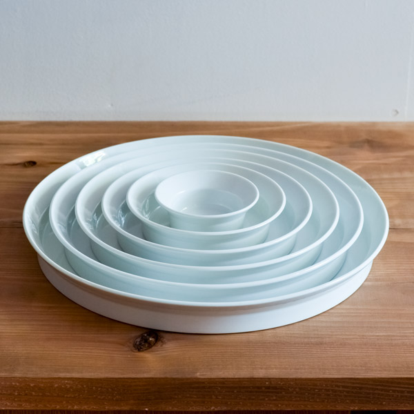 【送料無料】TY Round Deep Plate Plain White 6サイズセット≪在庫確認後、10~14営業日程で出荷≫ ( 1616 ／ arita japan ラウンドディーププレート 食器 ホワイト プレゼント おしゃれ 有田焼 )