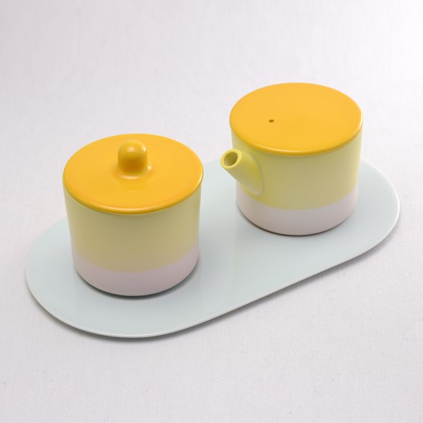 【送料無料】S＆B Milk Can ＆ Sugar Can ＆ Platter Set Yellow／Light pink セット≪13時までのご注文即日発送(休業日を除く)≫ ( 1616 ／ arita japan あすつく ガラス クリーマー シュガーポット 醤油 おすすめ 有田焼 )