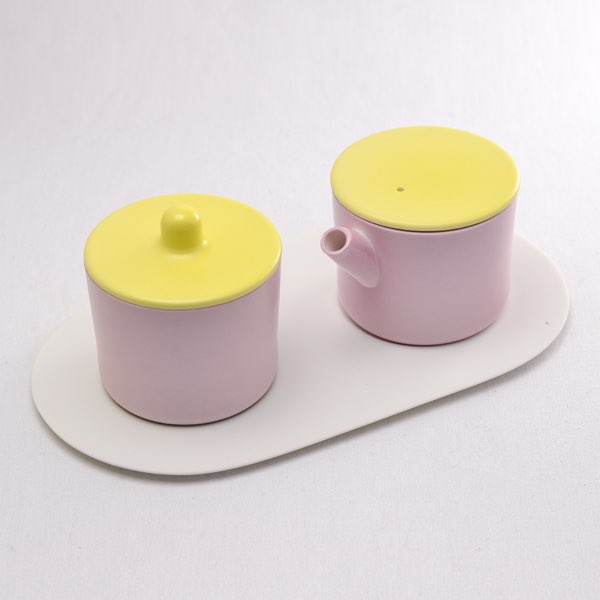 【送料無料】S＆B Milk Can ＆ Sugar Can ＆ Platter Set Light Yellow／Light pink≪在庫確認後、10~14営業日程で出荷≫ ( 1616 ／ arita japan ガラス クリーマー シュガーポット 醤油 おすすめ 有田焼 )