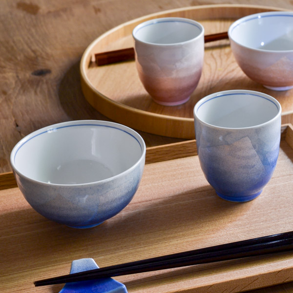 【送料無料】九谷焼 石川の夫婦御膳 茶碗／湯呑／箸≪売り切れました≫ ( 母の日 プレゼント 初任給 セット プレゼント 夫婦 九谷焼 )