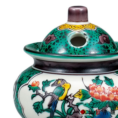 【送料無料】九谷焼 香炉 青九谷花鳥 3号≪在庫確認後、通常即日で出荷≫ ( 木箱名入れ有料 木札名入れ有料 お香 線香 リラックス 仏具 人気 九谷焼 )