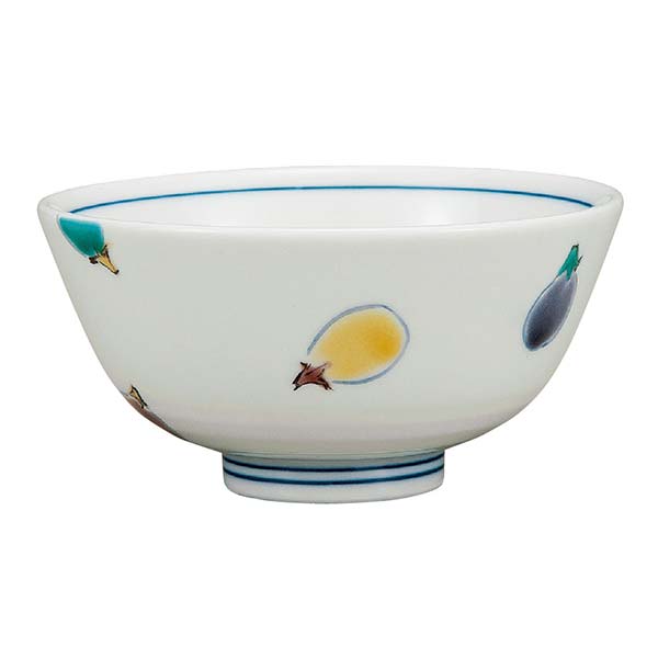 九谷焼 茶椀 色なす≪在庫確認後、通常即日で出荷≫ ( 退職祝い 定年 ご飯茶碗 お茶碗 食器 陶器 おしゃれ 九谷焼 )