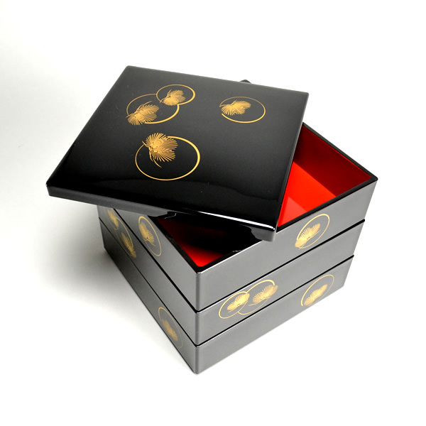 送料無料 重箱 3段 光輪松 6 5寸 3 4人用 初任給 プレゼント