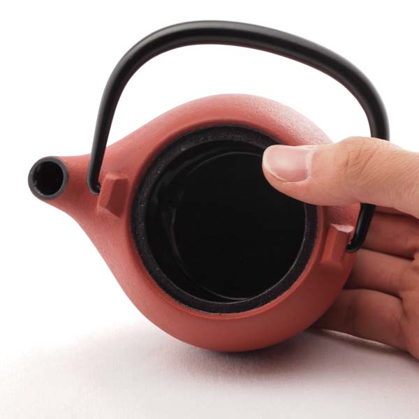 Aika 鉄瓶 赤 茶こし付き 急須 マロン 赤茶艶消 300ml / 岩鋳 父の日 プレゼント 取っ手付き