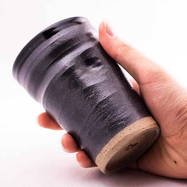 ビアカップ 黒釉 ペア / 和窯 陶器 ビールグラス ビアグラス