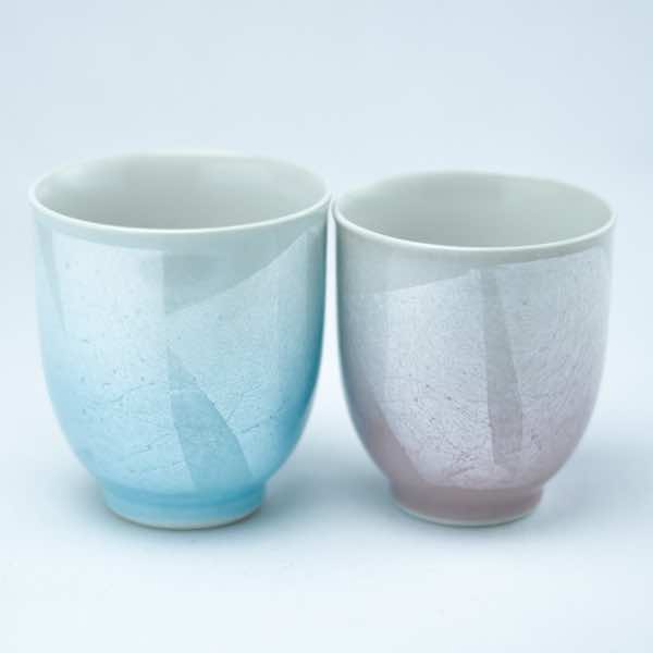 新品　九谷焼 夫婦茶碗 銀彩 ペアセット 送料無料】 夫婦茶碗 夫婦湯呑 銀彩 セット / 夫婦茶碗 夫婦湯呑