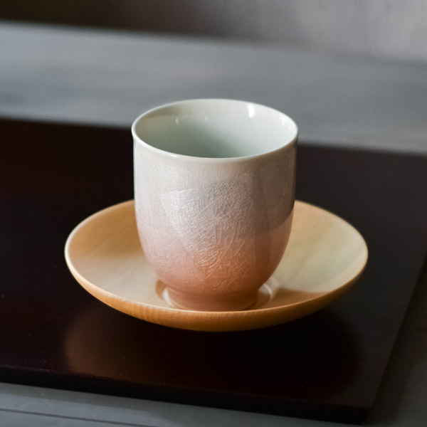 丸茶托 白木塗 137mm 1枚 / セット 湯のみ 湯呑み 山中漆器 ≪13時まで