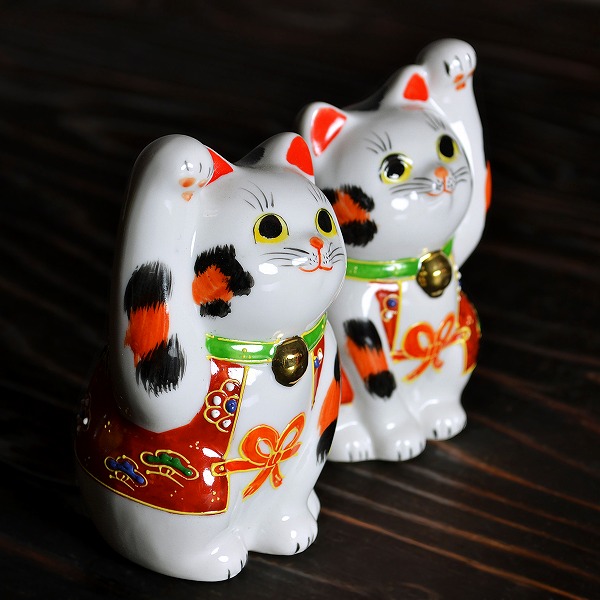 送料無料】 招き猫 盛 3.5号 ペア / 招き猫 まねきねこ 置物 開店祝い  