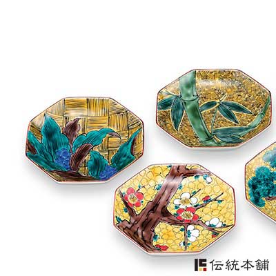 送料無料】 皿揃 吉田屋絵変り 4.5号 5枚セット / 初任給 プレゼント