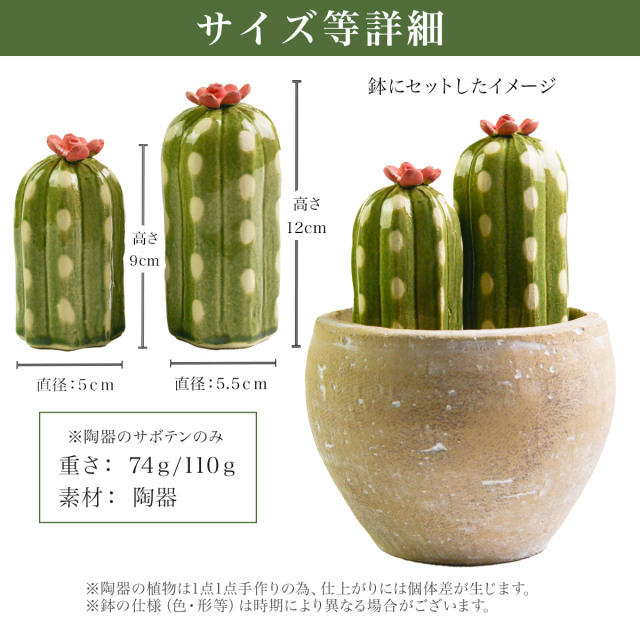 送料無料】 SERA SABO 陶器のサボテン 桂サボテン 赤色 小・大 キット