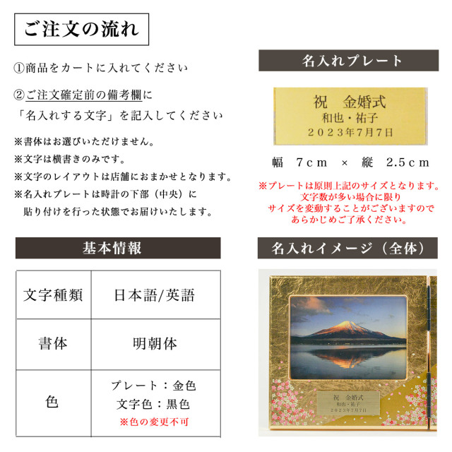パネルピクチャー横 富士雅桜 名入れプレート料込み / 初任給