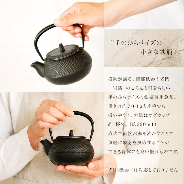 送料無料】 南部鉄器 鉄瓶兼用急須3型 九谷焼 ペア湯呑 セット ギフト