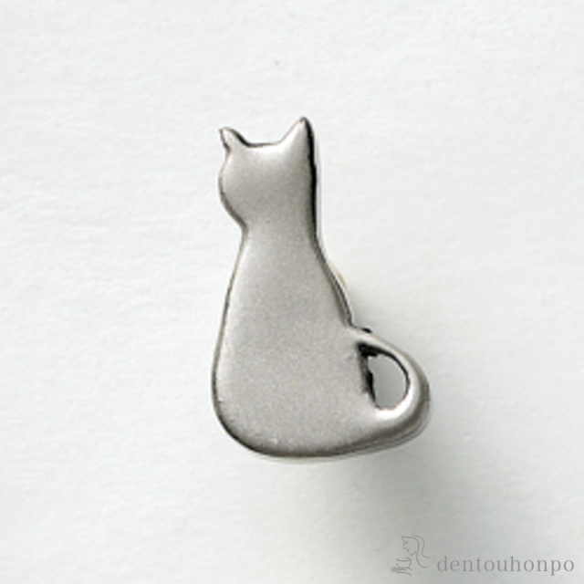うるしピンズ ネコ シルバー≪在庫確認後、7営業日程で出荷≫ ( おしゃれ かわいい ピン アクセサリー ギフト 越前漆器 )