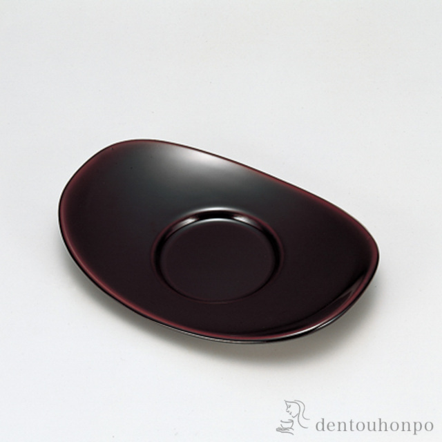 小判茶托 溜 5枚≪在庫確認後、7営業日程で出荷≫ ( 茶たく 湯のみ 湯呑み 日本茶 おすすめ 越前漆器 )