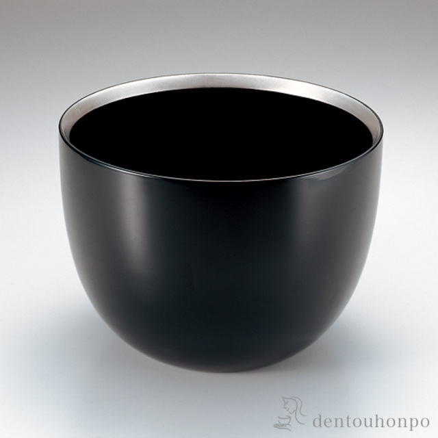 【送料無料】ワインクーラー 縁銀 黒≪在庫確認後、7営業日程で出荷≫ ( おしゃれ 酒 和風 アイスペール 氷入れ 越前漆器 )