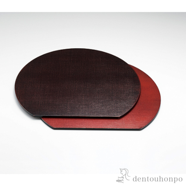 越前漆器　両面布張半月ランチョンマット　2枚セット ランチョンマット 半月 リバーシブル 布目 / ランチョンマット