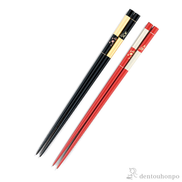 【送料無料】夫婦箸 市松松竹梅≪在庫確認後、7営業日程で出荷≫ ( お箸 プレゼント はし 高級箸 塗り箸 越前漆器 )