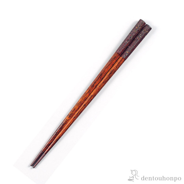 箸 八角 乾漆貝入り 朱 22cm≪在庫確認後、7営業日程で出荷≫ ( お箸 プレゼント はし 高級箸 塗り箸 越前漆器 )