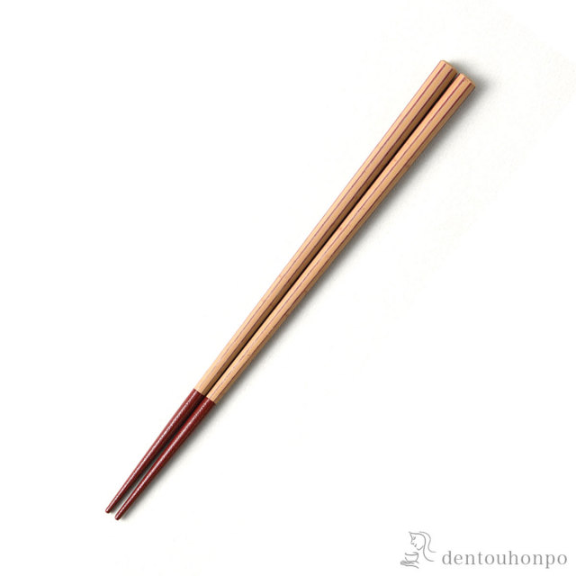 箸 八角 研ぎ出し 白／朱 22cm≪在庫確認後、1週間程で出荷≫ ( 父の日 プレゼント 初任給 お箸 プレゼント はし 高級箸 塗り箸 越前漆器 )