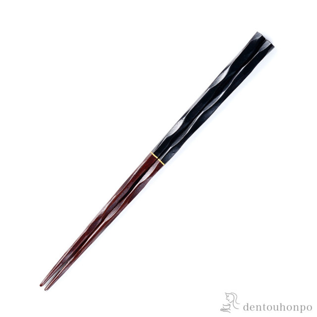 家族箸 黒 23cm≪在庫確認後、1週間程で出荷≫ ( 父の日 プレゼント 初任給 お箸 プレゼント はし 高級箸 塗り箸 越前漆器 )