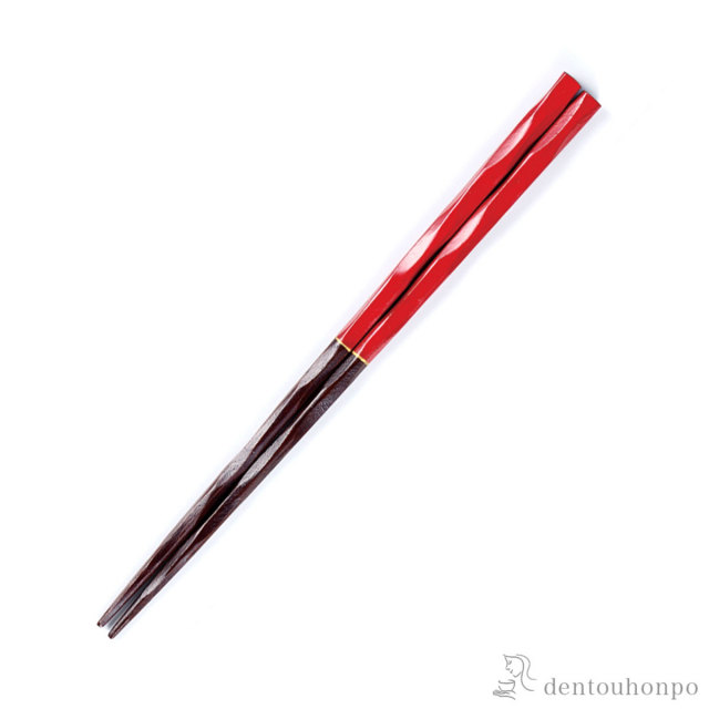 家族箸 赤 21.5cm≪在庫確認後、1週間程で出荷≫ ( 父の日 プレゼント 初任給 お箸 プレゼント はし 高級箸 塗り箸 越前漆器 )