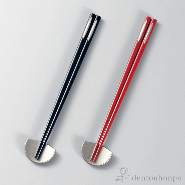 【送料無料】夫婦箸 月の雫 23cm 23cm 箸置付≪在庫確認後、1週間程で出荷≫ ( 父の日 プレゼント 初任給 お箸 プレゼント はし 高級箸 塗り箸 越前漆器 )