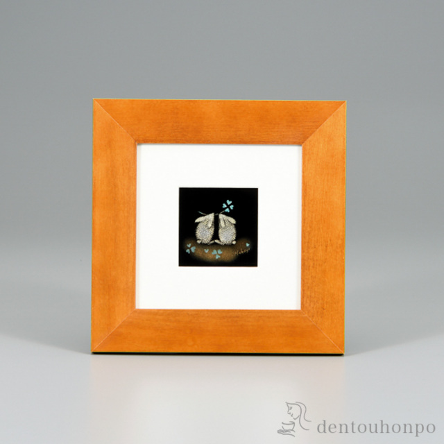 【送料無料】パネル うさぎとクローバー≪在庫確認後、4~7営業日程で出荷≫ ( 額縁 飾り フレーム 人気 おすすめ 越前漆器 )