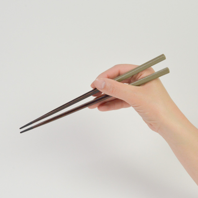 五角箸 先乾漆 銀ねず 23cm / お箸 プレゼント はし 高級箸 塗り箸