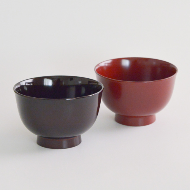 端反汁椀 溜 食洗機対応 5個セット / 雑煮椀 お椀 お吸い物 味噌汁