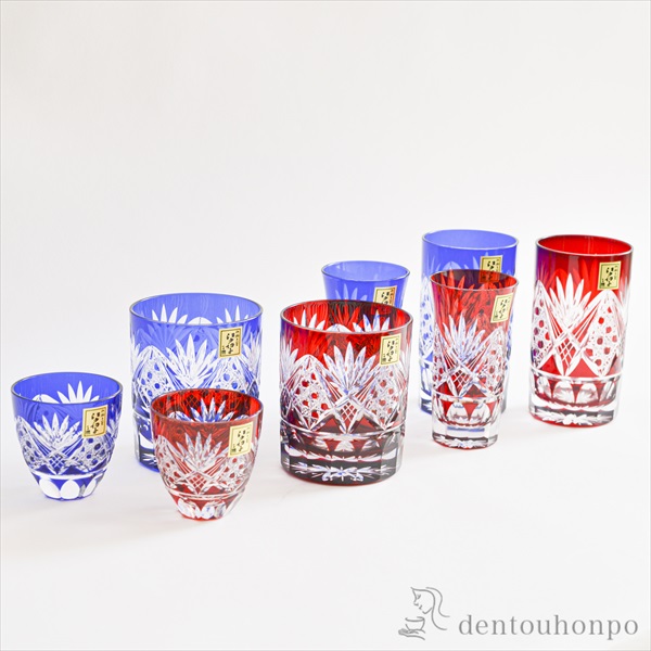 送料無料】 八角籠目菊底 一口ビール ペア / 田島硝子 タンブラー