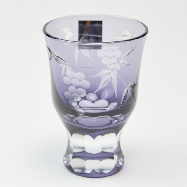 送料無料】 葡萄切子 酒杯 ペア 江戸紫切子 / 田島硝子 ぐいのみ 盃 酒