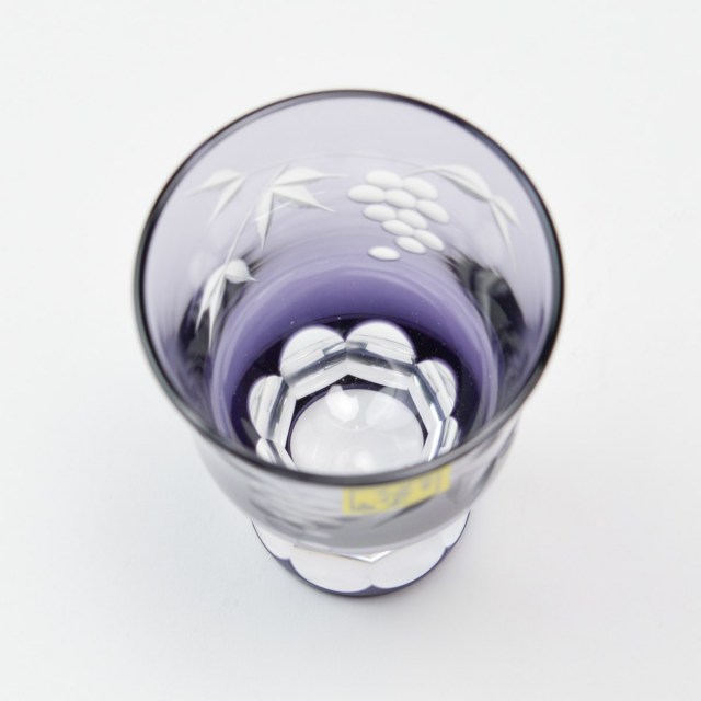 送料無料】 葡萄切子 酒杯 ペア 江戸紫切子 / 田島硝子 ぐいのみ 盃 酒