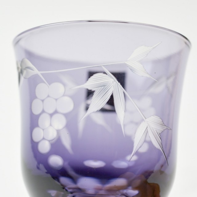 送料無料】 葡萄切子 酒杯 ペア 江戸紫切子 / 田島硝子 ぐいのみ 盃 酒