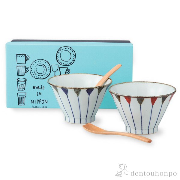 568碗 二色錆十草 ペア スプーン付き≪在庫確認後、1週間程で出荷≫ ( ごはん 白ご飯 お茶碗 飯碗 おすすめ セット 波佐見焼 )