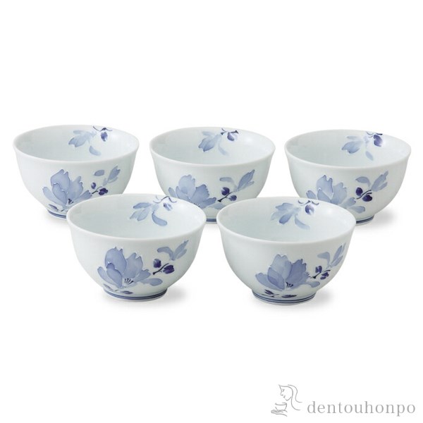 仙茶揃 辻が花 5客セット 木箱付き≪在庫確認後、10~14営業日程で出荷≫ ( 木箱名入れ有料 茶器セット 急須 湯呑み 日本茶 中国茶 波佐見焼 )